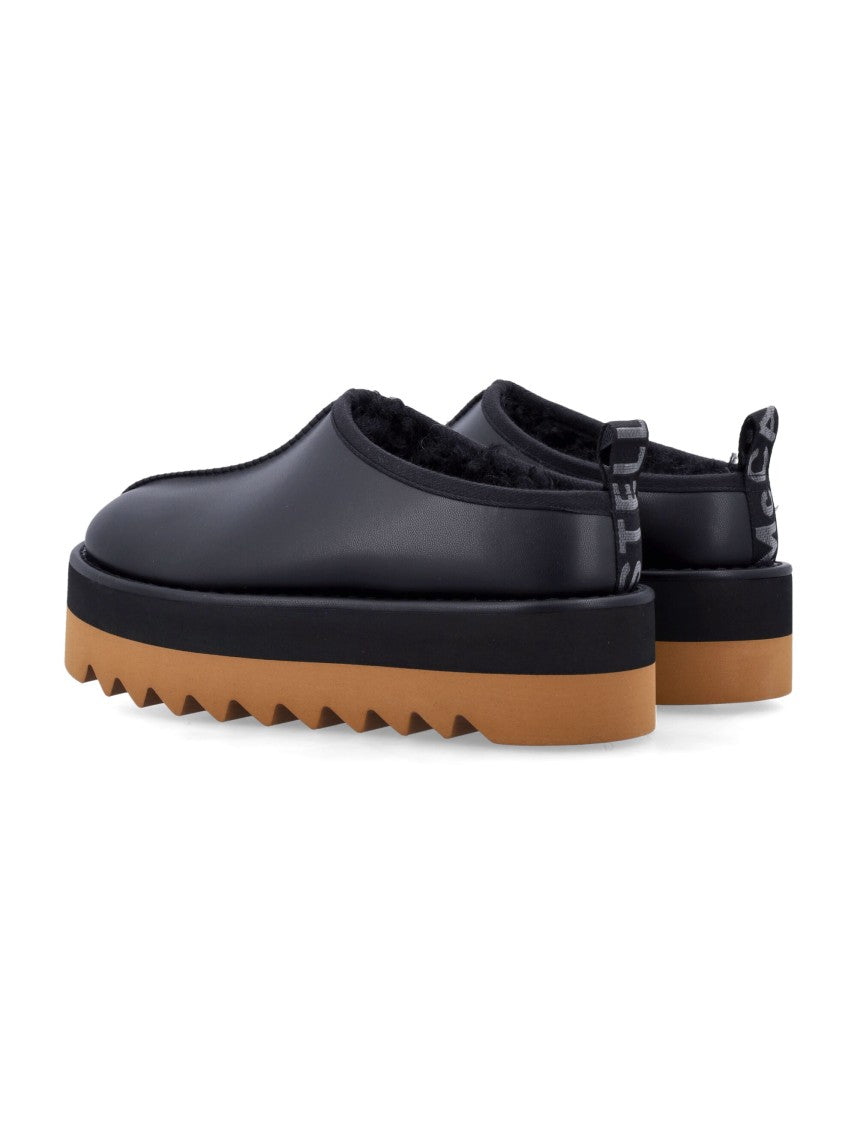 Stella Mccartney Eco-Friendly Black Clog With Faux Fur Lining