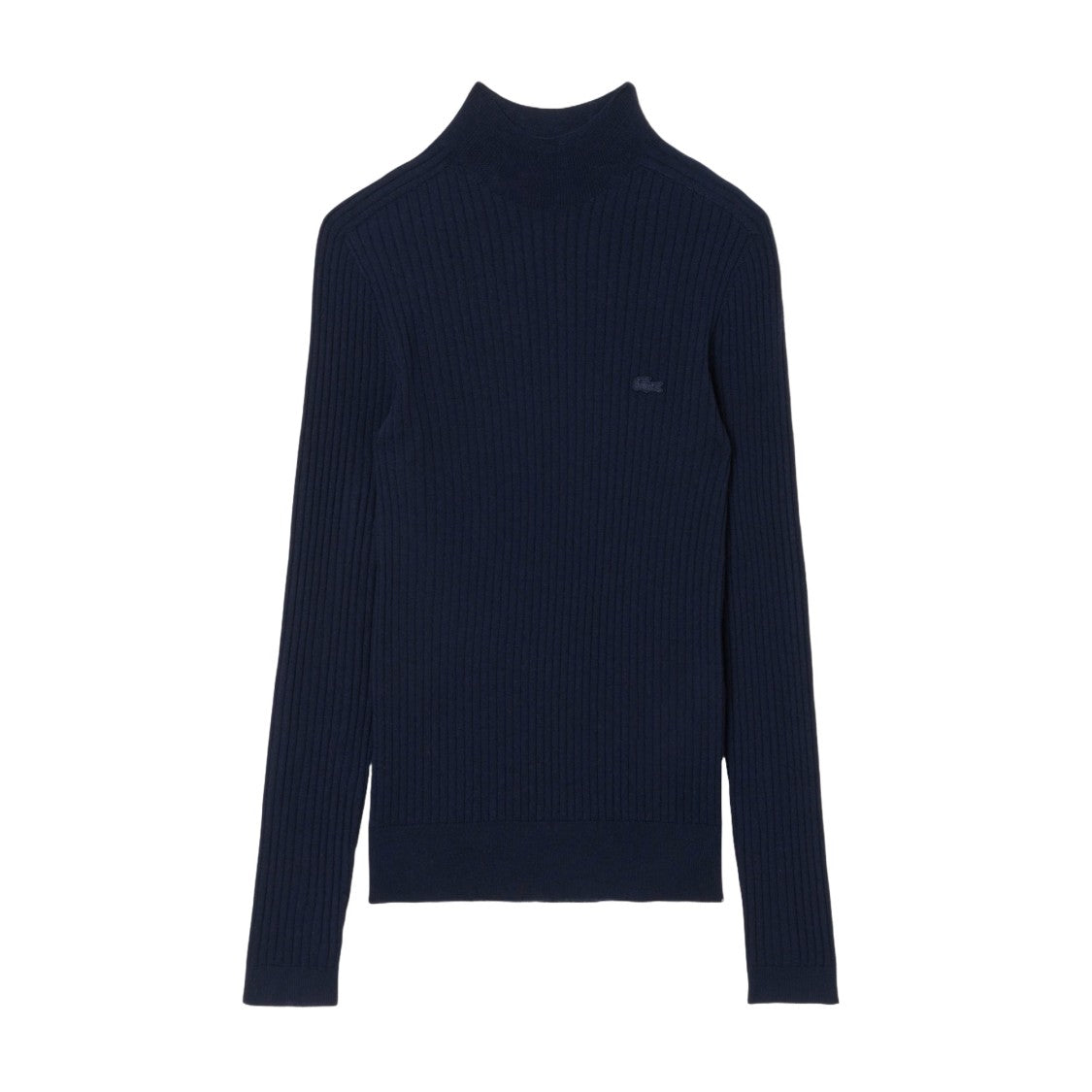 Lacoste Ribbed Merino Wool Turtleneck Sweater