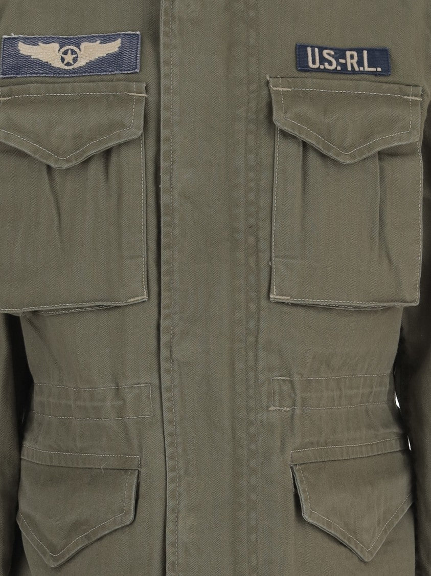 Polo Ralph Lauren Olive Green Cotton Parka With Multi-Pocket Design And Adjustable Features