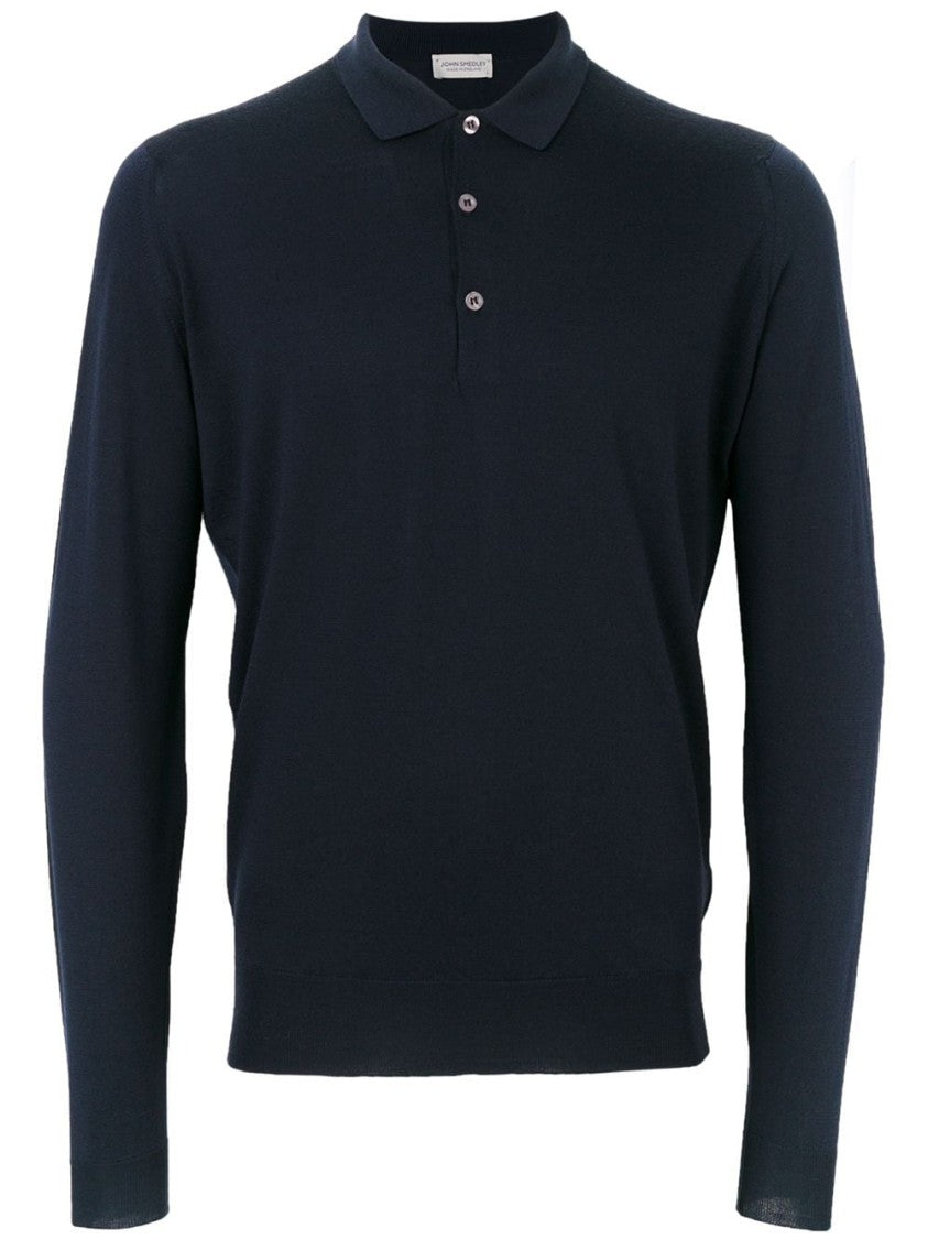 John Smedley Midnight Blue Merino Polo Shirt