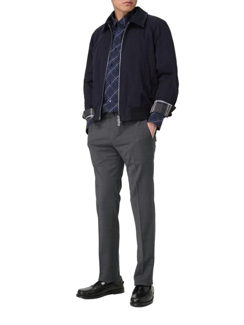 Burberry Structured Front-Zip Jacket With Pointed Collar