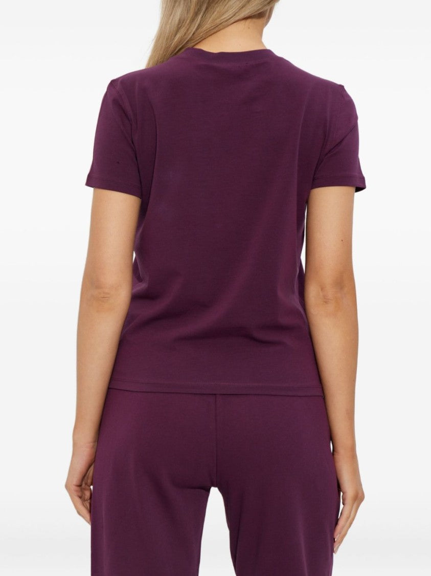 Versace Jeans Couture Bordeaux T-Shirt With Sparkling Logo Detail