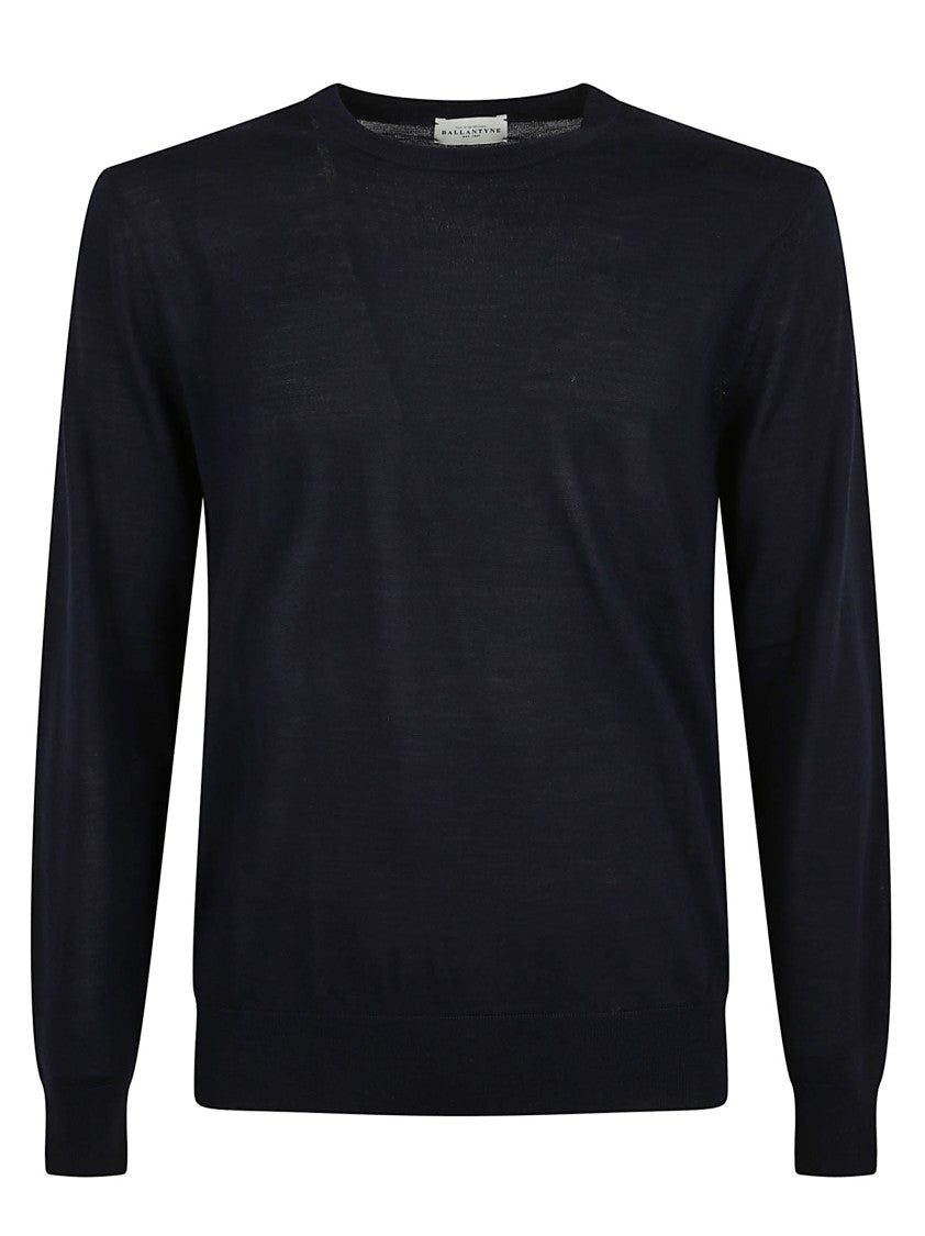 Ballantyne Rich Blue Wool Knit Sweater With Classic Design