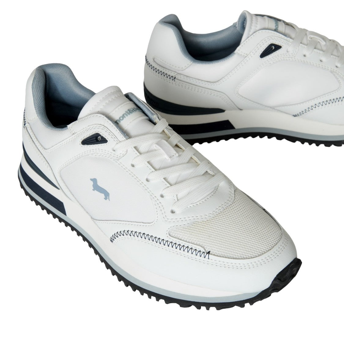 Harmont & Blaine Sporty White Sneakers With Contrasting Grey Accents