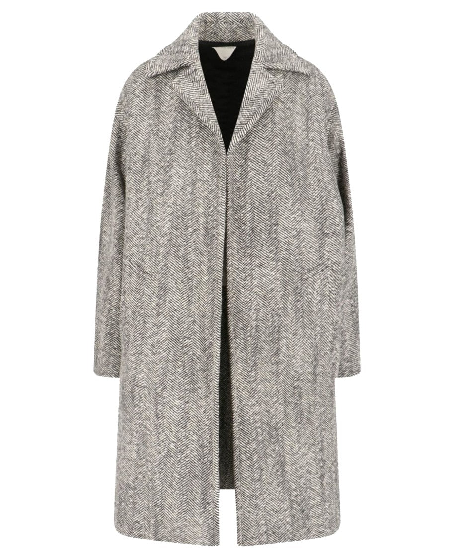 Bottega Veneta Chevron Print Black Coat