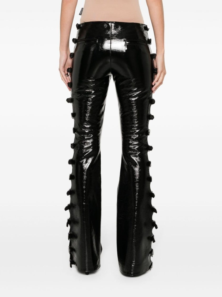 Courrèges Black Cotton Blend Flared Trousers