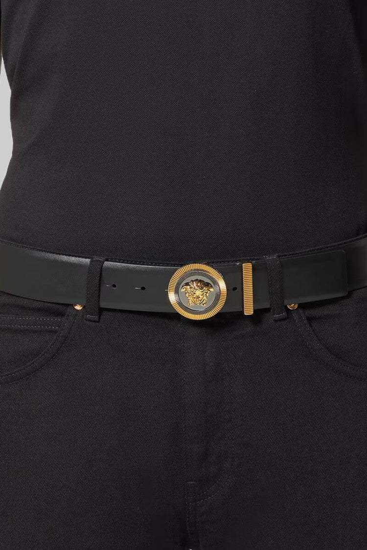 Versace Enamel Medusa Biggie Leather Belt