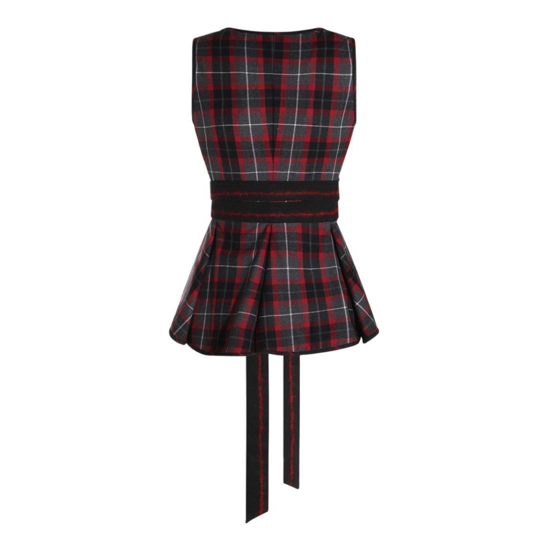 Vivienne Westwood Fitted Sleeveless Top With Peplum Hem And Tartan Detail
