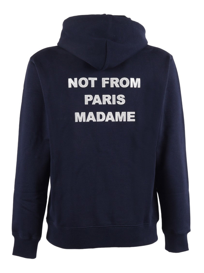 Drôle De Monsieur Navy Bold Slogan Hoodie