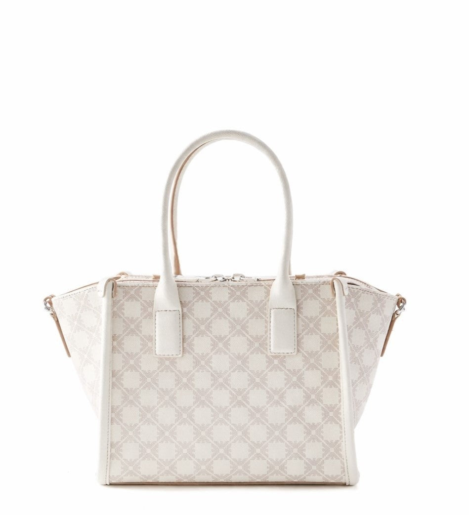 Emporio Armani Black Beige Pattern Double Handle Bag