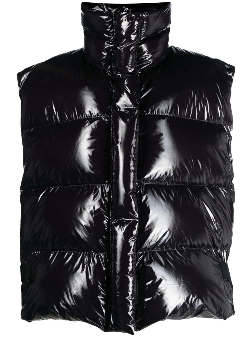 Msgm Glossy Padded Zip-Up Gilet