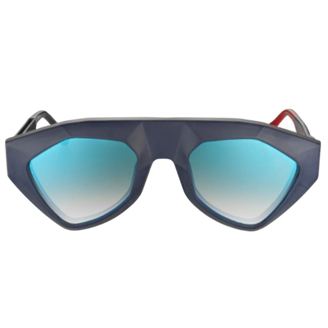 Vysen Blue Geometric Steel Frame Sunglasses