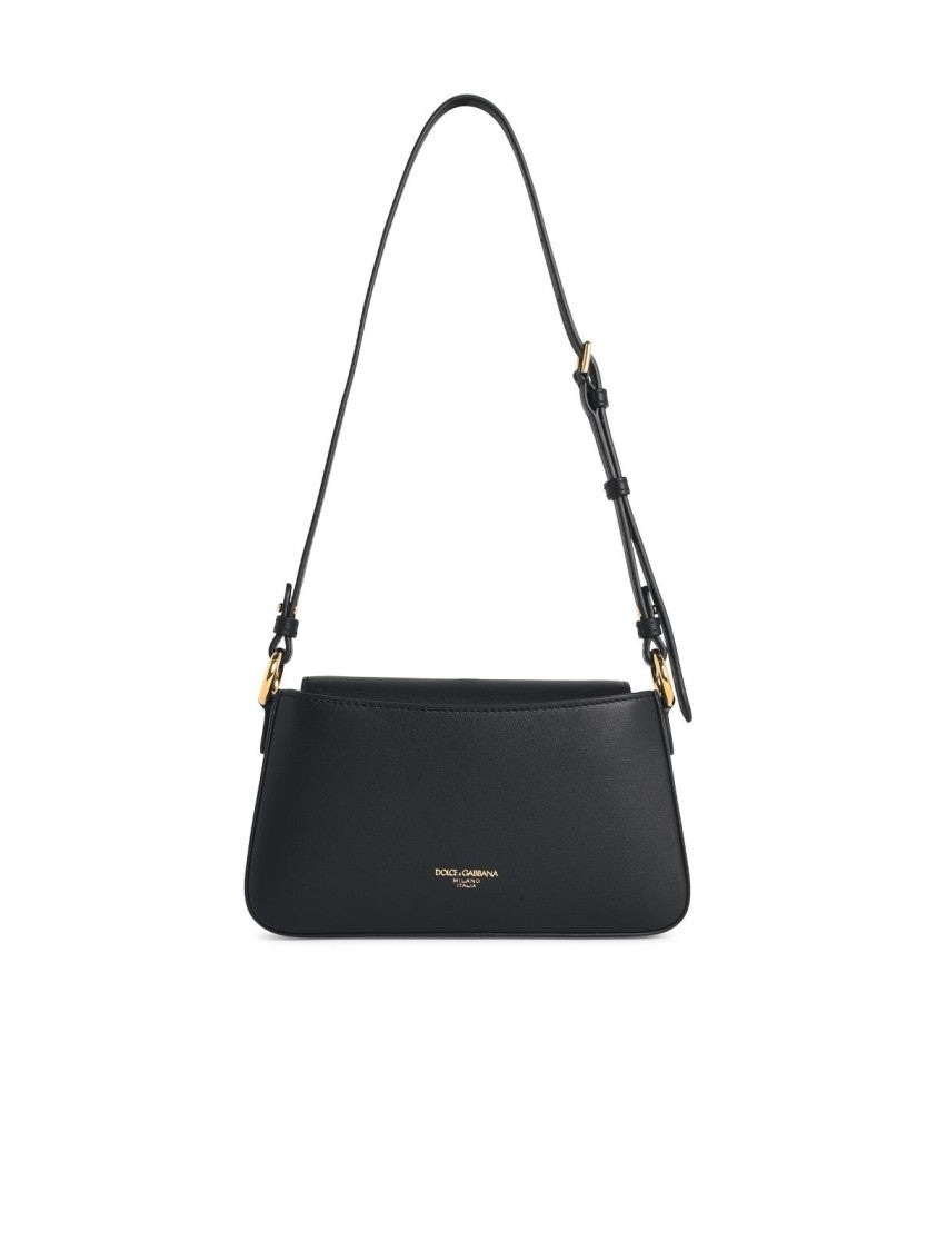 Dolce & Gabbana Black Calf Leather Phone Bag