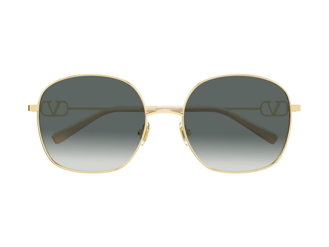 Valentino Gold Vg0028s Metal Oversized Square Sunglasses
