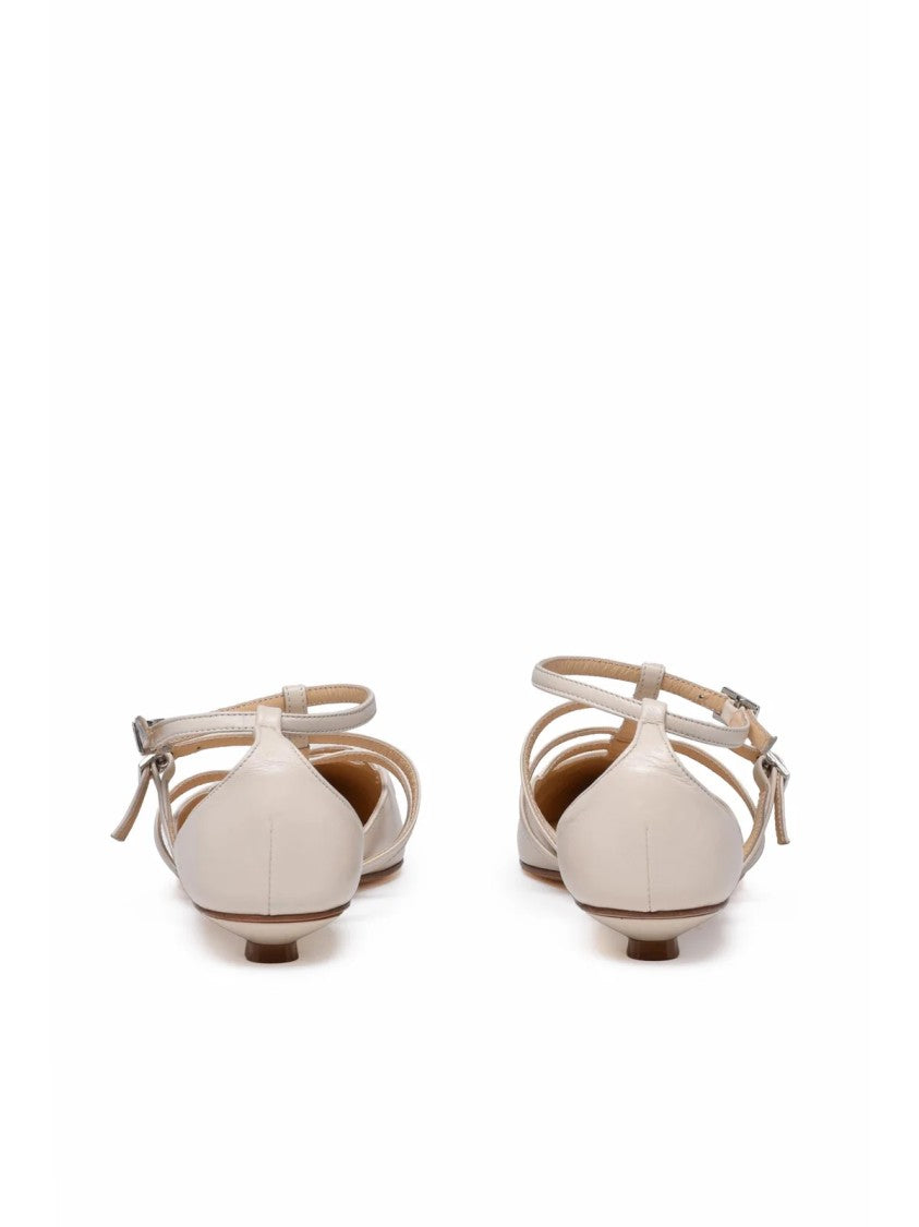 Isabelle Paris Beige Pointed Toe Leather Pumps