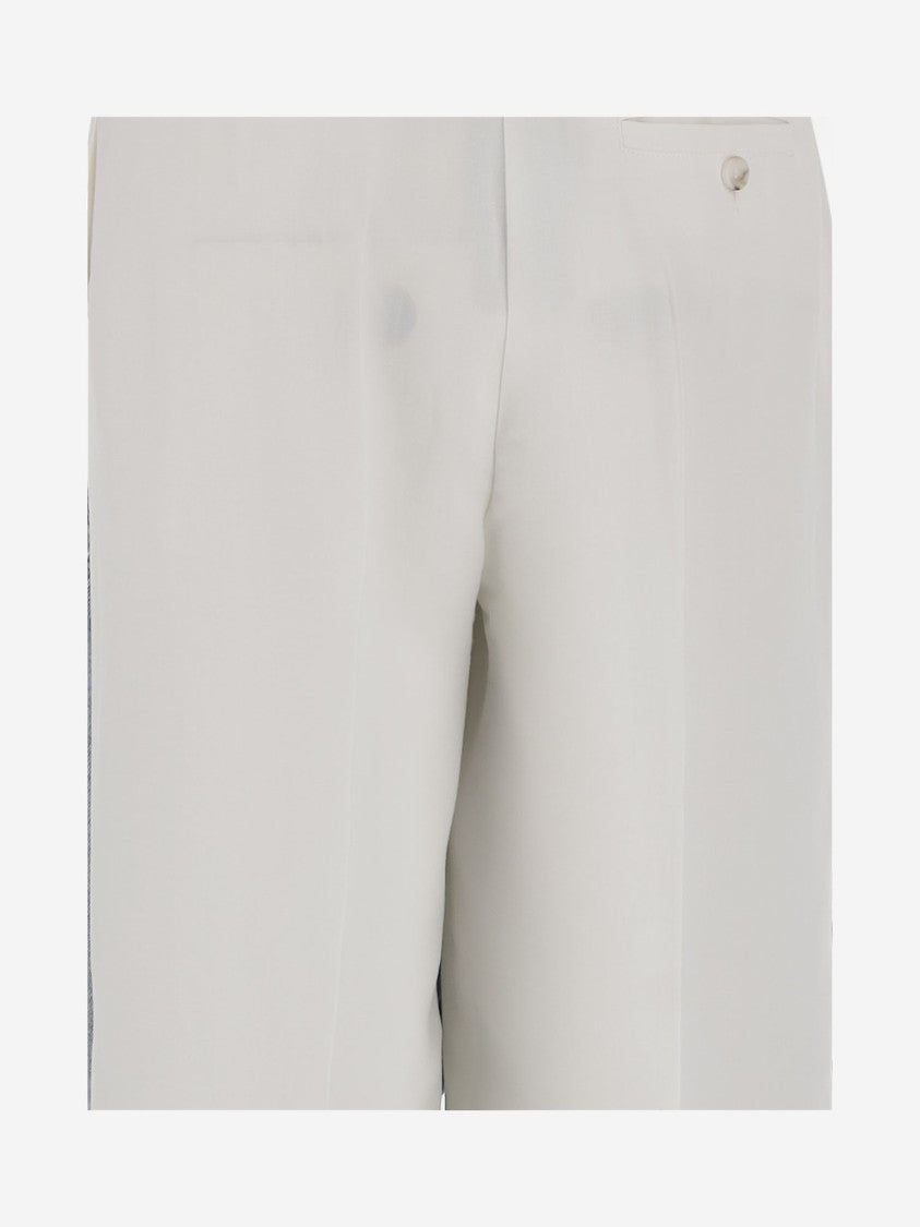 Pinko Palazzo Pants With Center Stripe And Concealed Closure