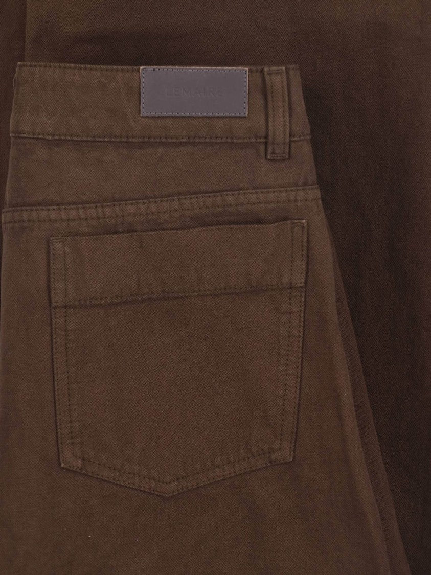 Lemaire Brown Rounded Wide-Leg Cotton Pants