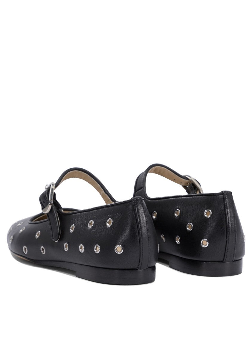 Le Monde Béryl Black Leather Ballerinas