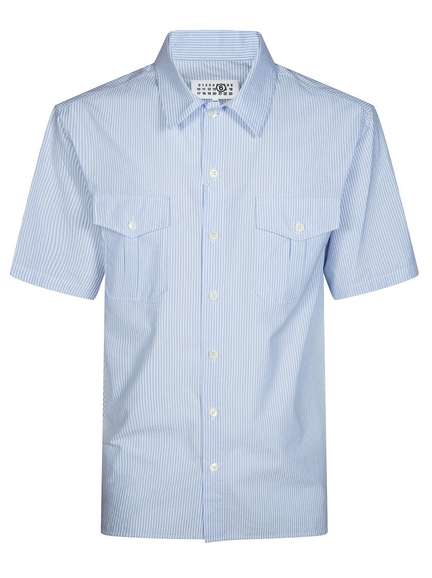 Mm6 By Maison Margiela Pinstripe Short-Sleeved Tailored Shirt