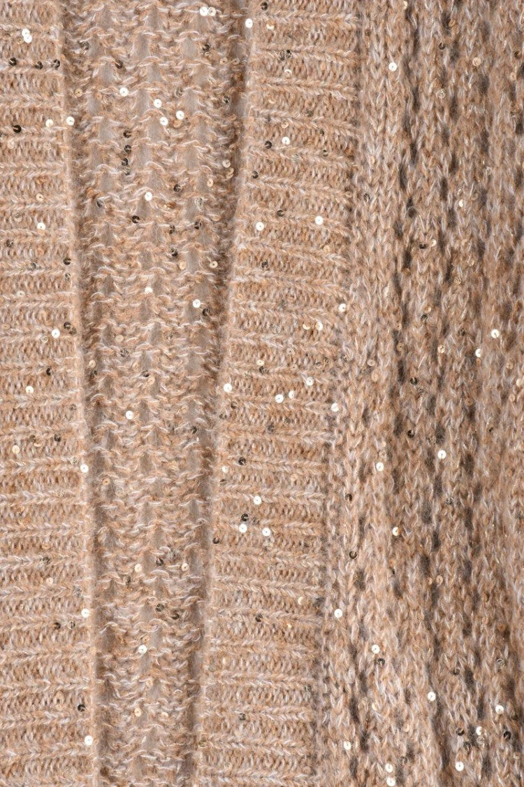 Eleventy Women's Long Lamé Cardigan - Beige/White