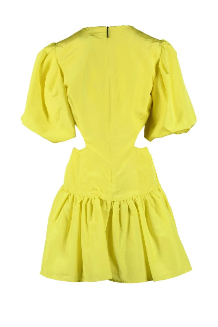 Msgm Puffball Dress Puffed Sleeves - Yellow