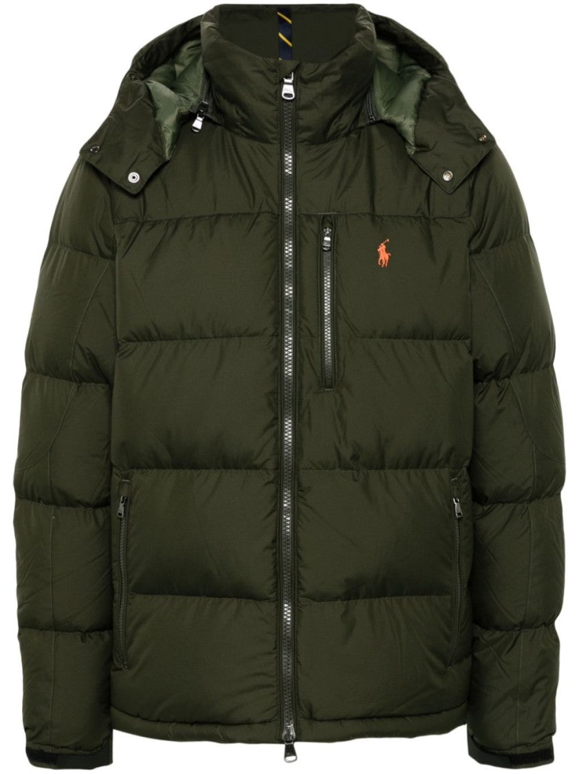 Polo Ralph Lauren Quilted Green Bomber Jacket With High Collar