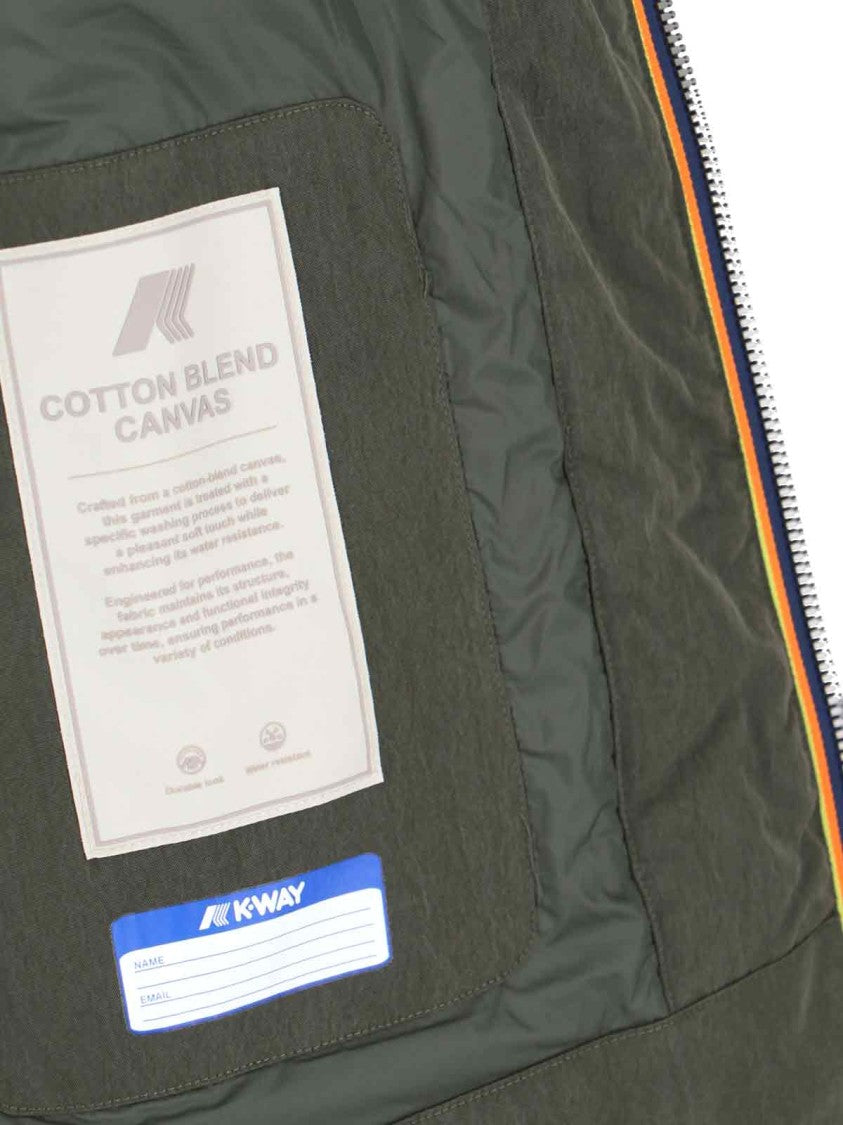 K-Way Green Jacket With Hood & Insulation