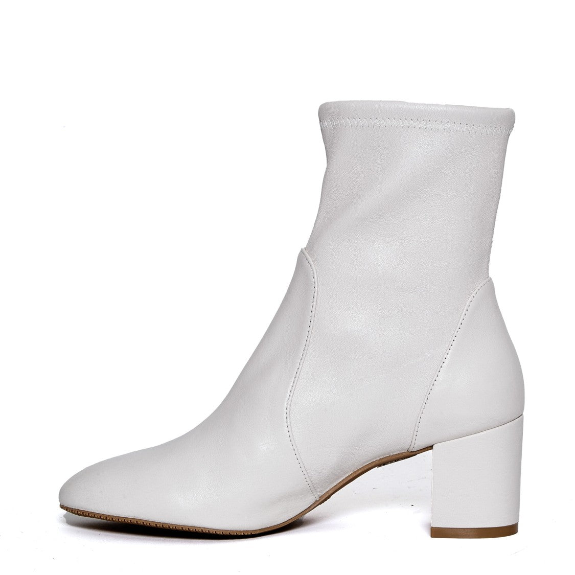 Stuart Weitzman White Suede Ankle Boot 60Mm Heel