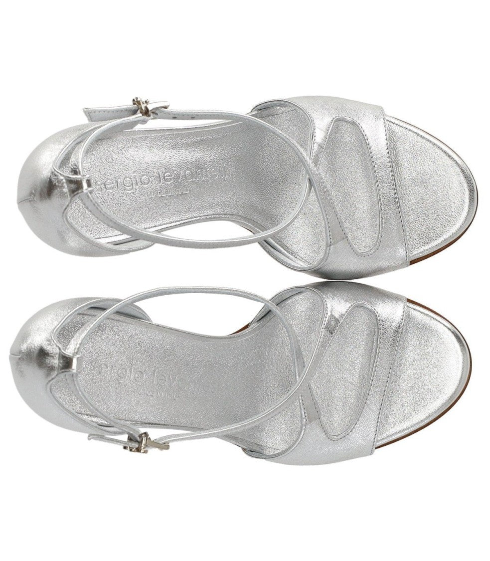 Sergio Levantesi Honey Silver Heeled Sandal