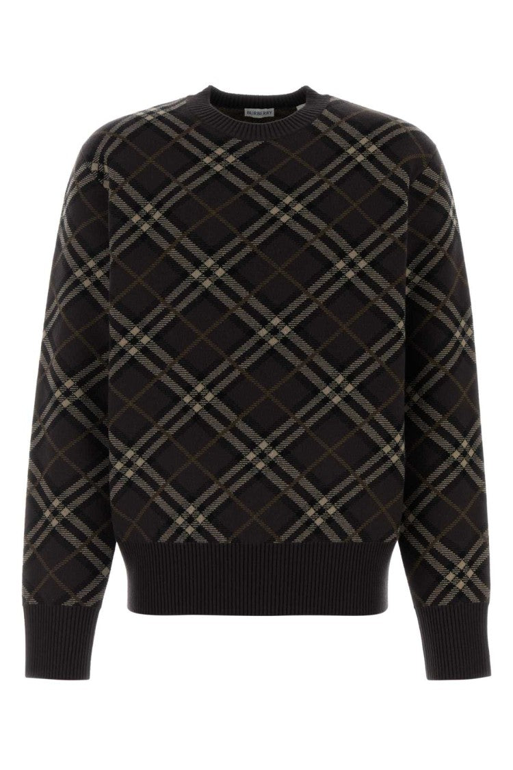 Burberry Embroidered Stretch Wool Blend Sweater