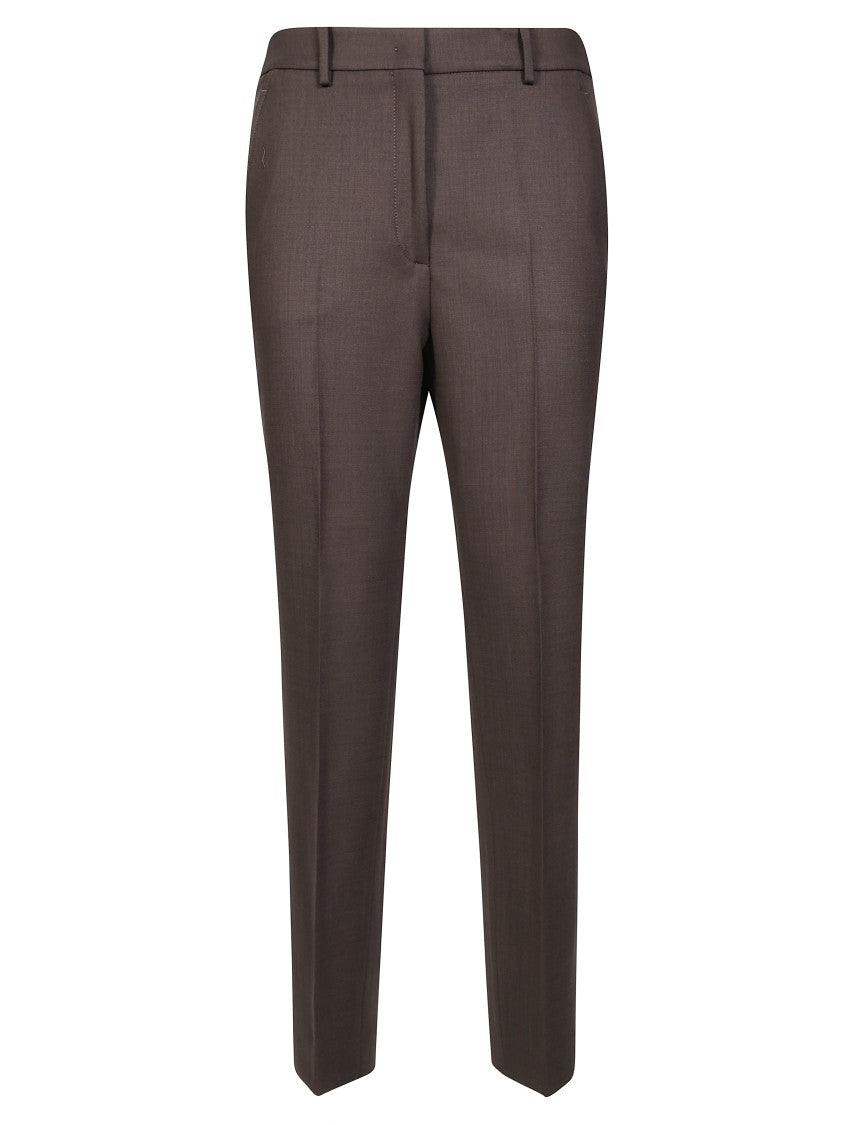 Incotex Tailored Neutral Straight-Leg Pants With Elasticized Back Waistband