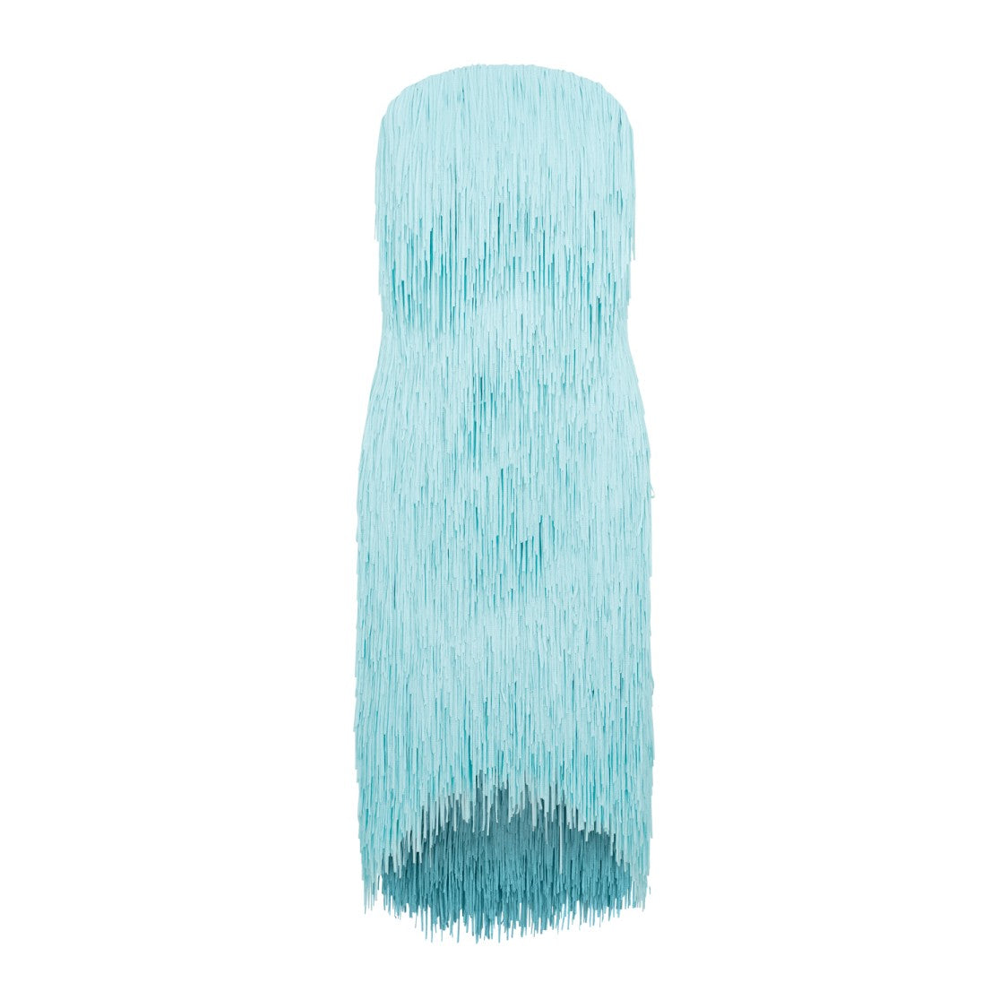 Bottega Veneta Celadon Fringed Midi Dress