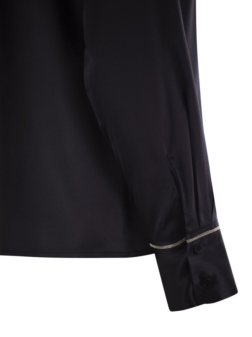 Peserico Silk Crepe Button-Fastening Shirt With Stitch-Light Cuffs