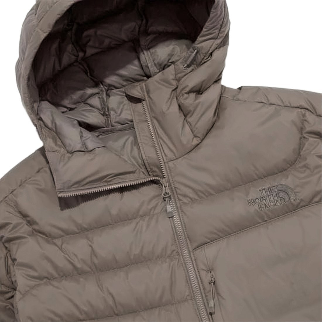 Oamc Quilted Brown Down Jacket With High Collar