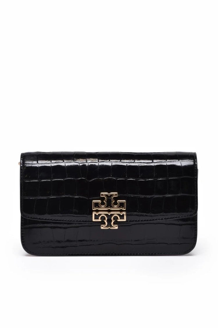 Tory Burch Britten Embossed Shoulder Bag - Black