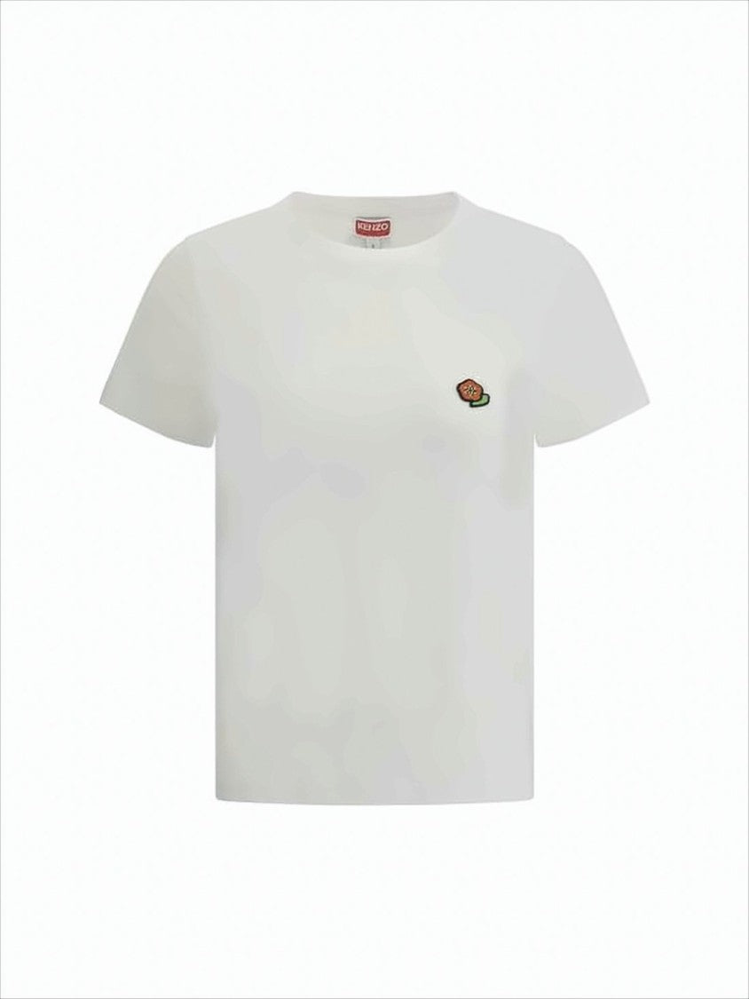 Kenzo Short-Sleeved Cotton T-Shirt With Embroidered Detail