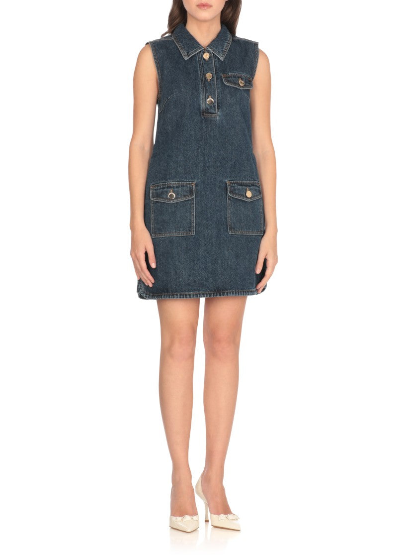 Self-Portrait Mini Dress With Classic Collar