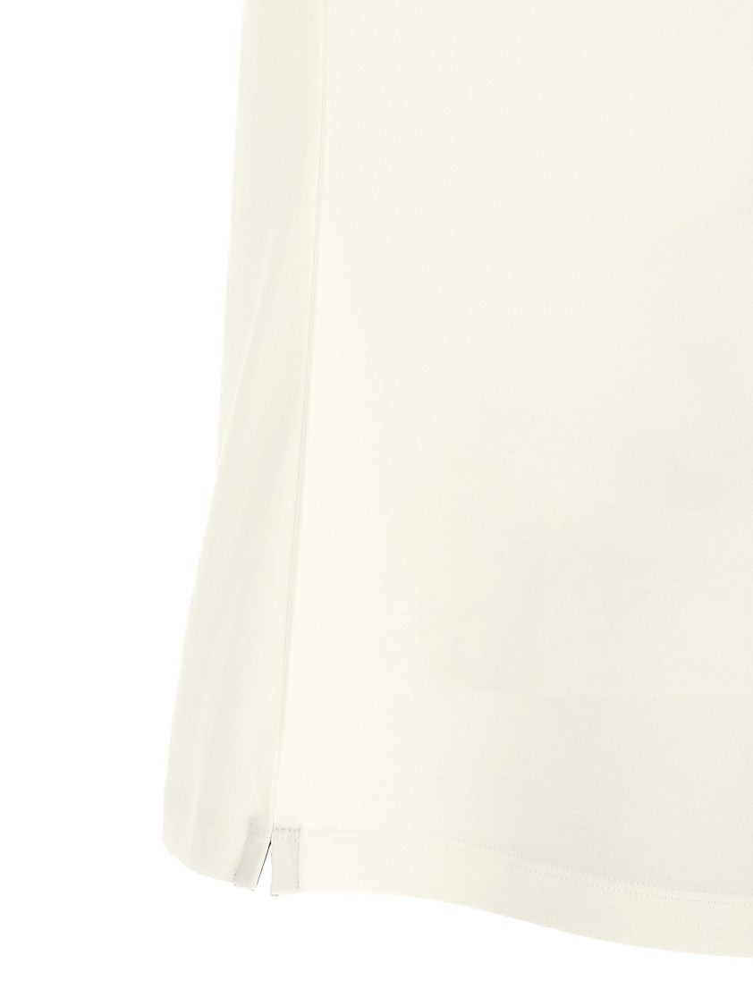 Brunello Cucinelli Graphic Print Cotton Jersey T-Shirt With Contrast Ribbed Neckline