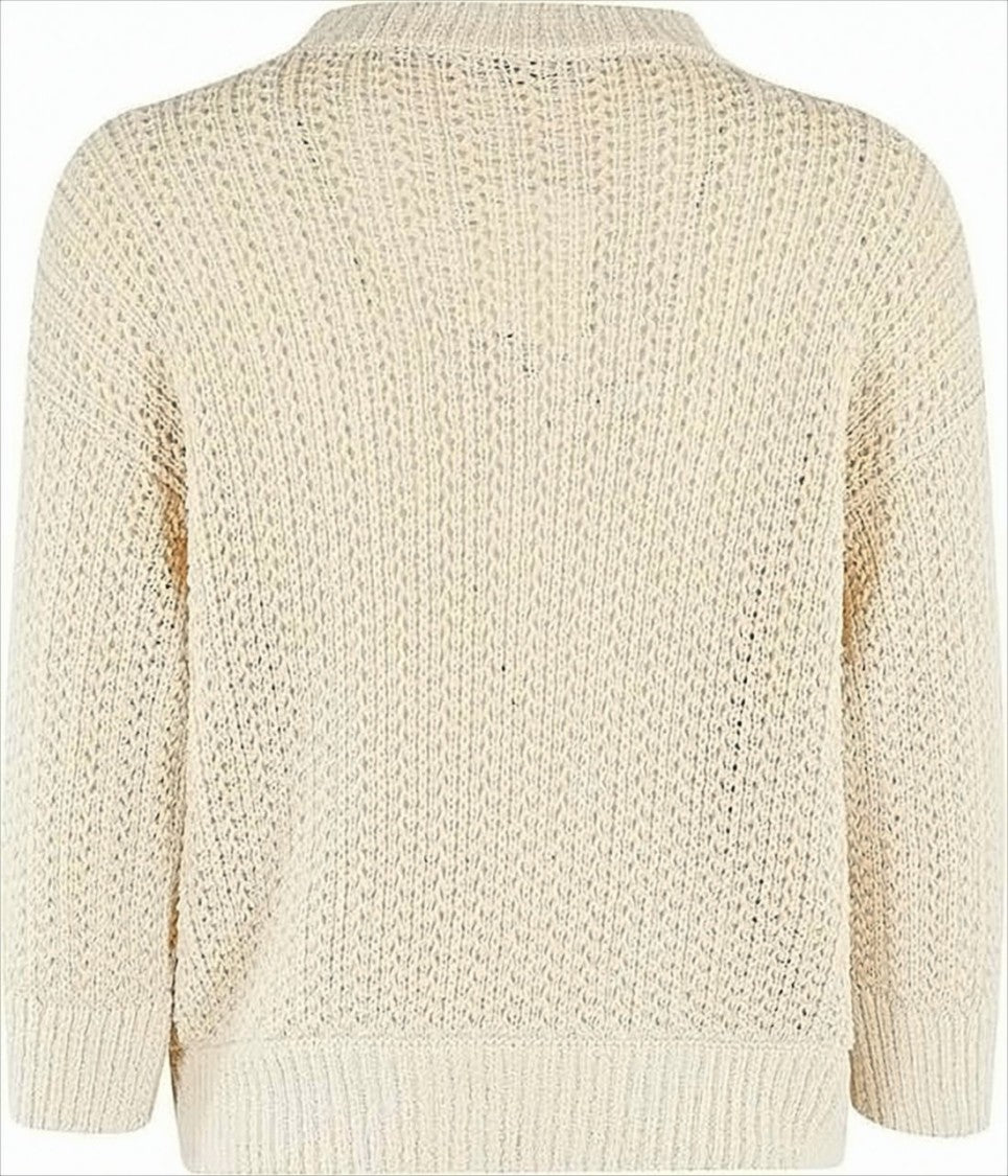 Max Mara Textured Knit Sweater With Elbow-Length Sleeves