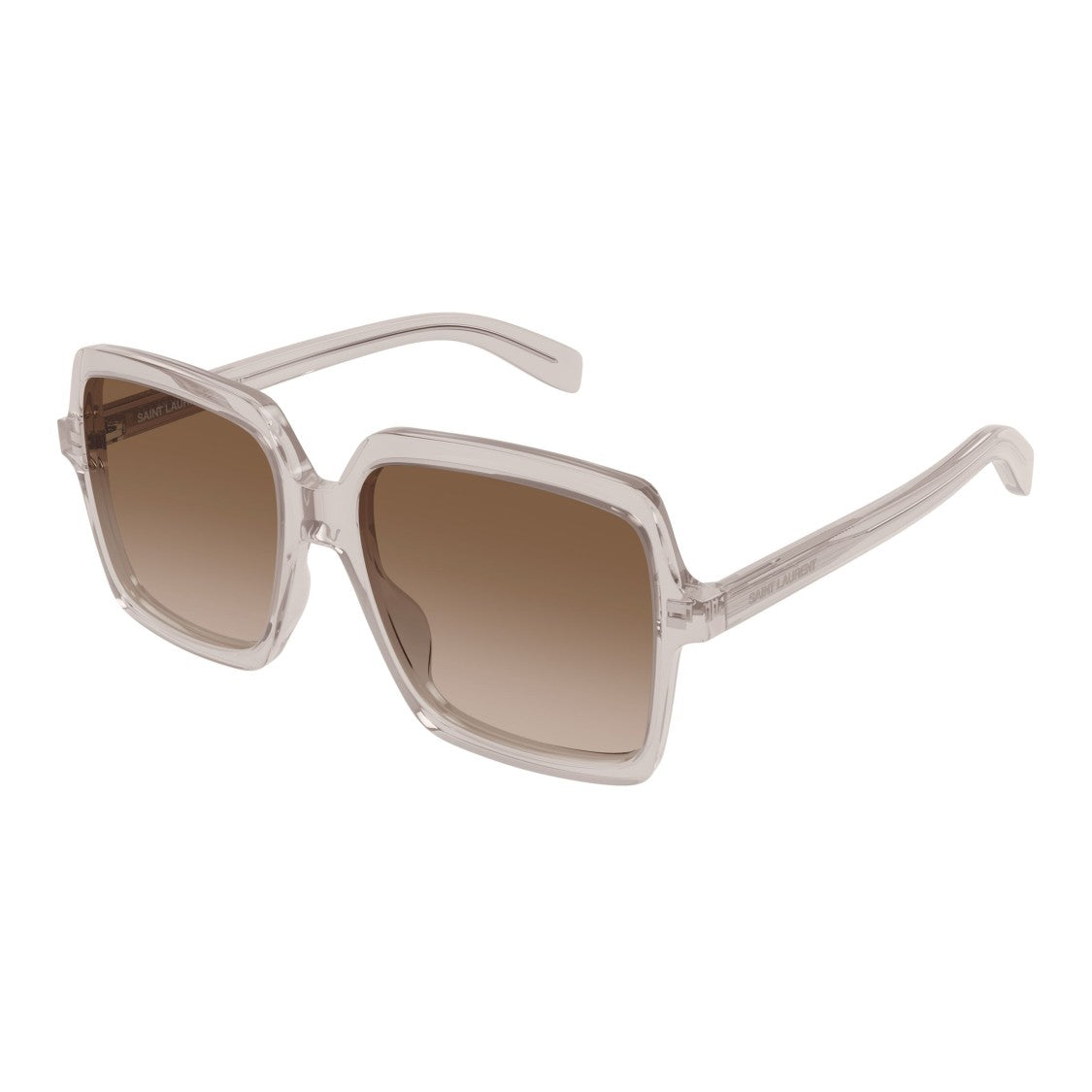 Saint Laurent Oversized Square Sunglasses In Translucent Recycled Acetate