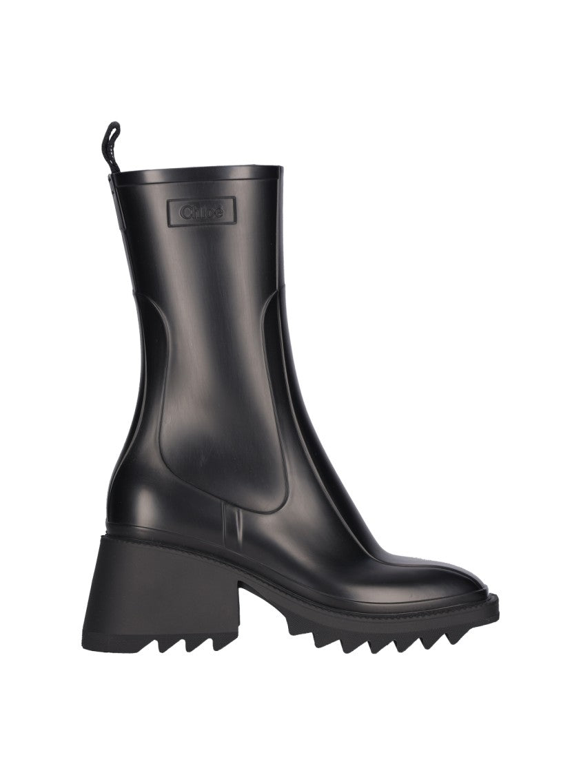 Chloé Black Betty Waterproof Rubber Rain Boots
