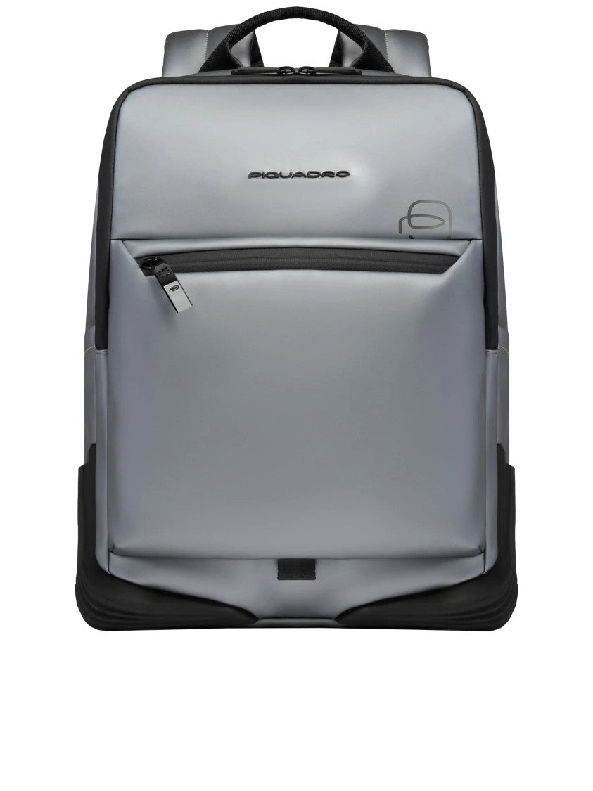 Piquadro Grey Zain In Tessuto Structured Backpack
