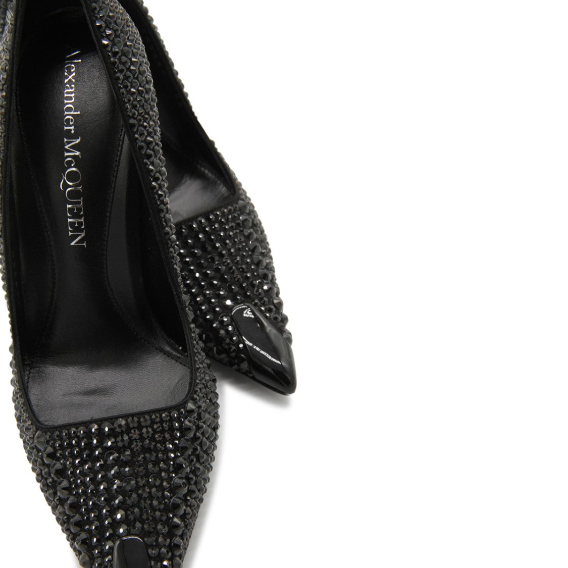 Alexander Mcqueen Black Silk Punk Stiletto Pumps
