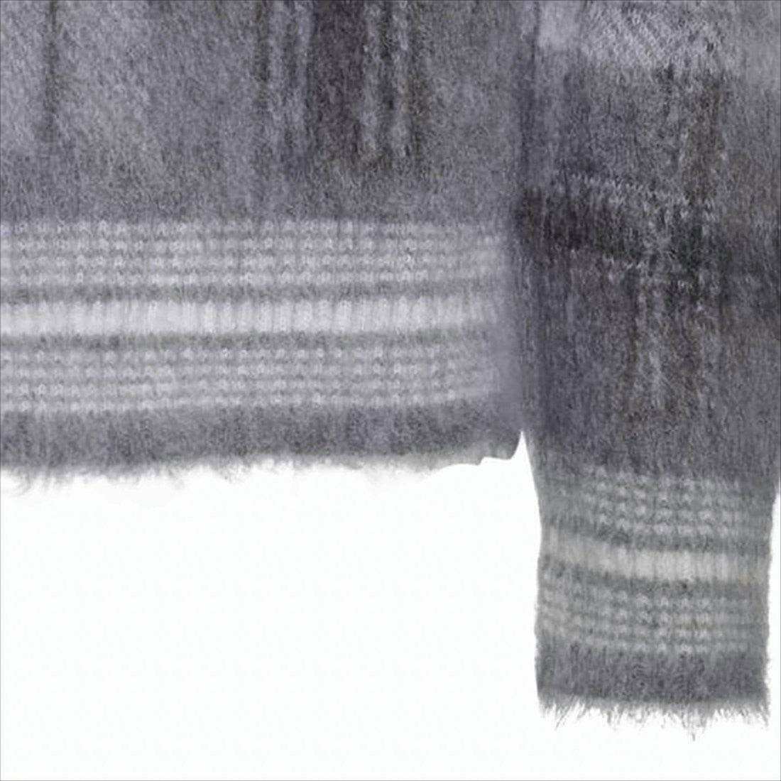 Thom Browne Plaid Knit Sweater With Fuzzy Texture And Cropped Hem