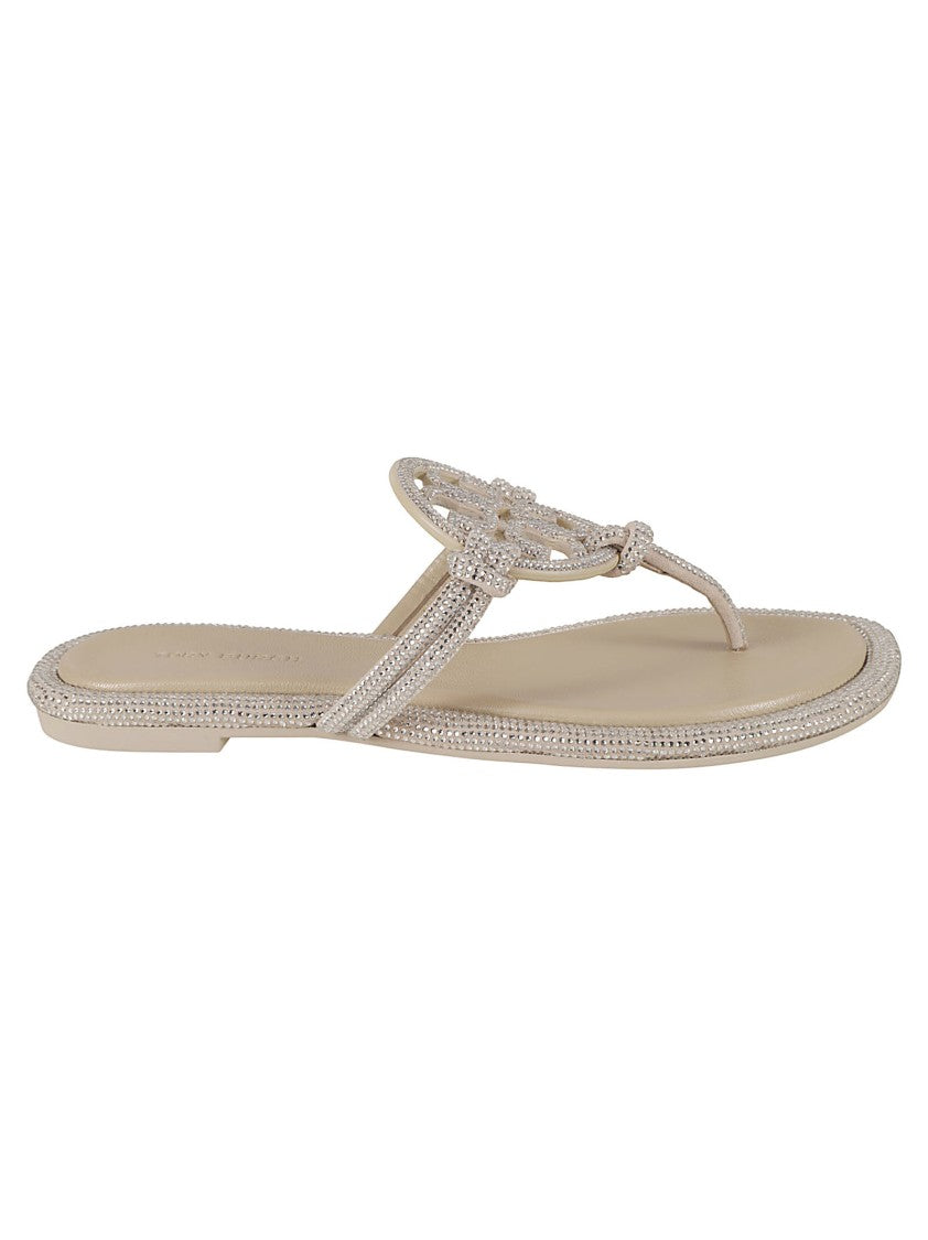 Tory Burch Delicate Toe Post Sandals With Ornate Embellishment
