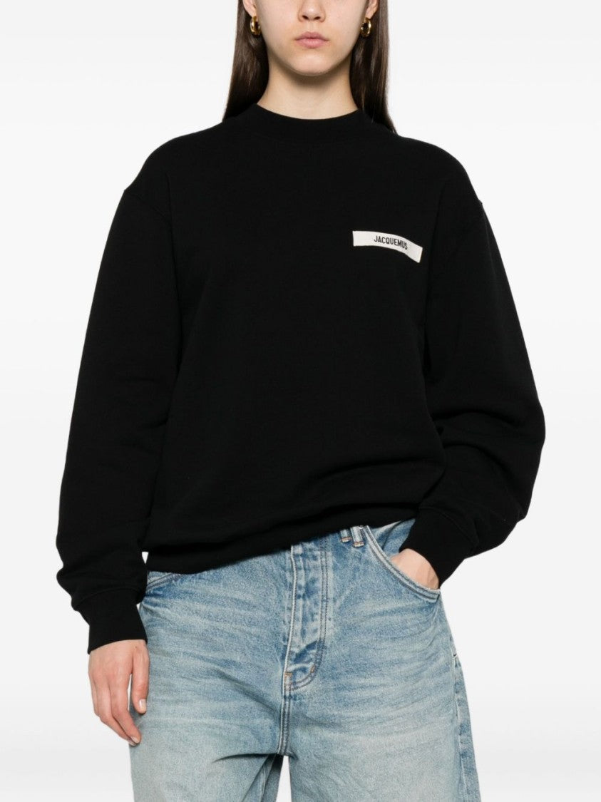 Jacquemus Contemporary Fit Black Cotton Sweatshirt