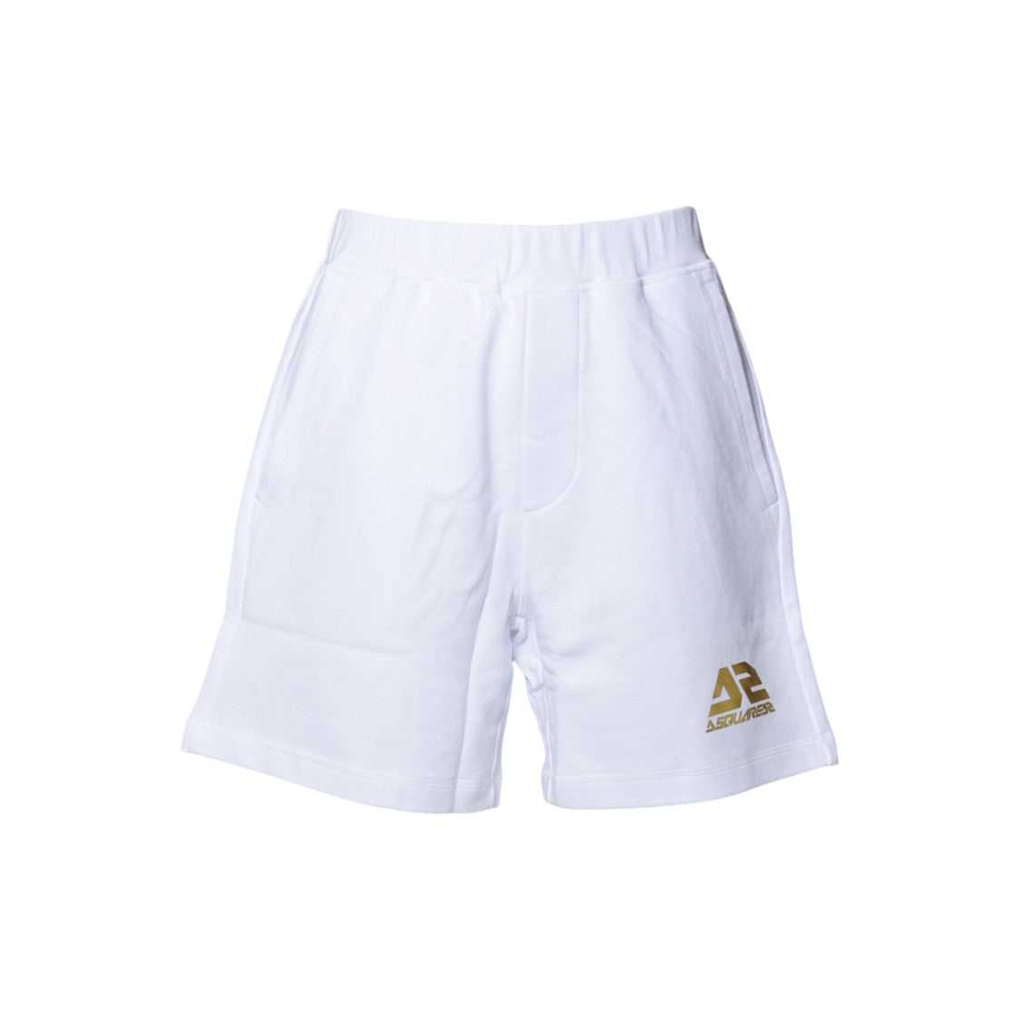 Dsquared2 Relaxed-Fit White Shorts With Metallic Logo Detail