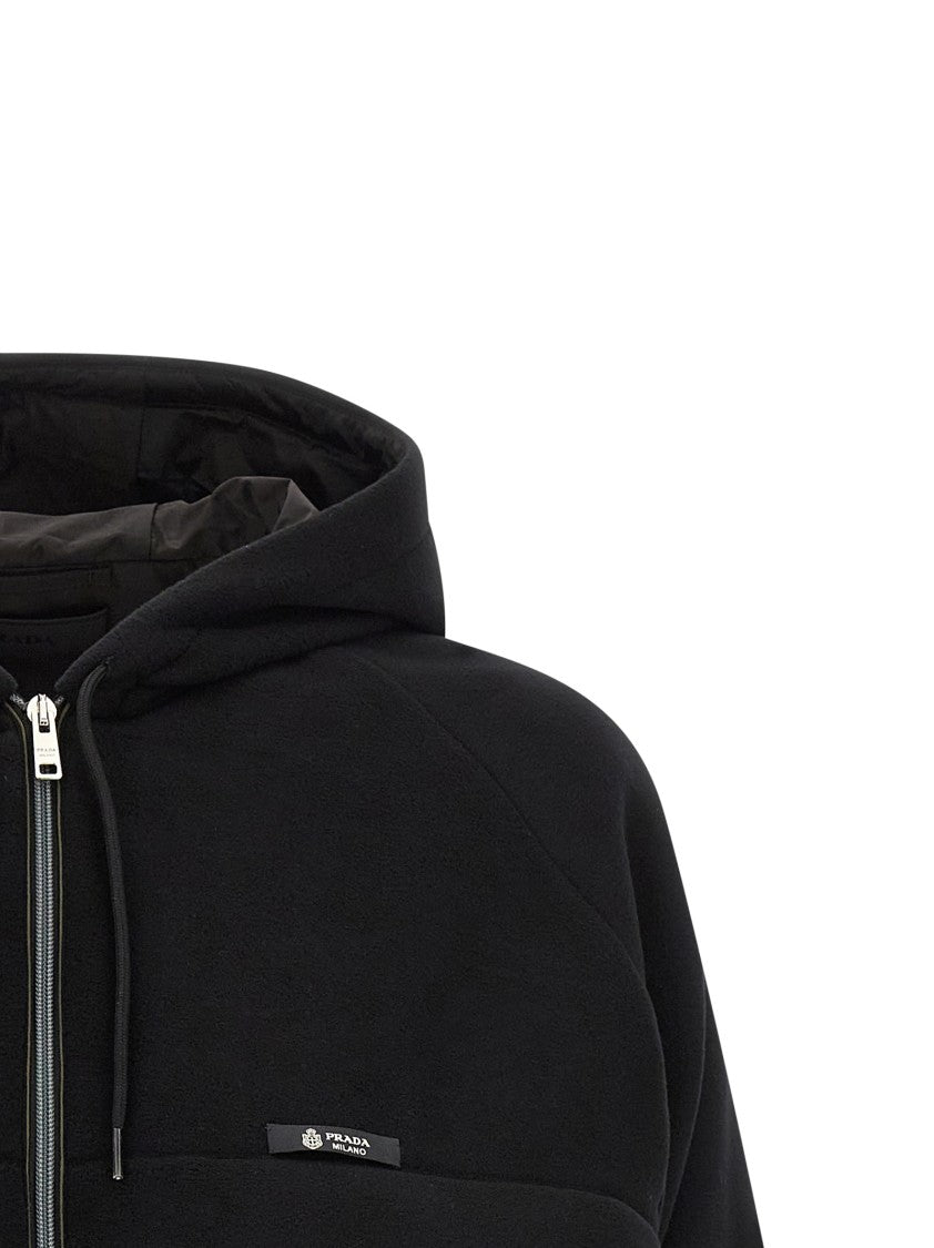 Prada Pile Tec Hooded Jacket