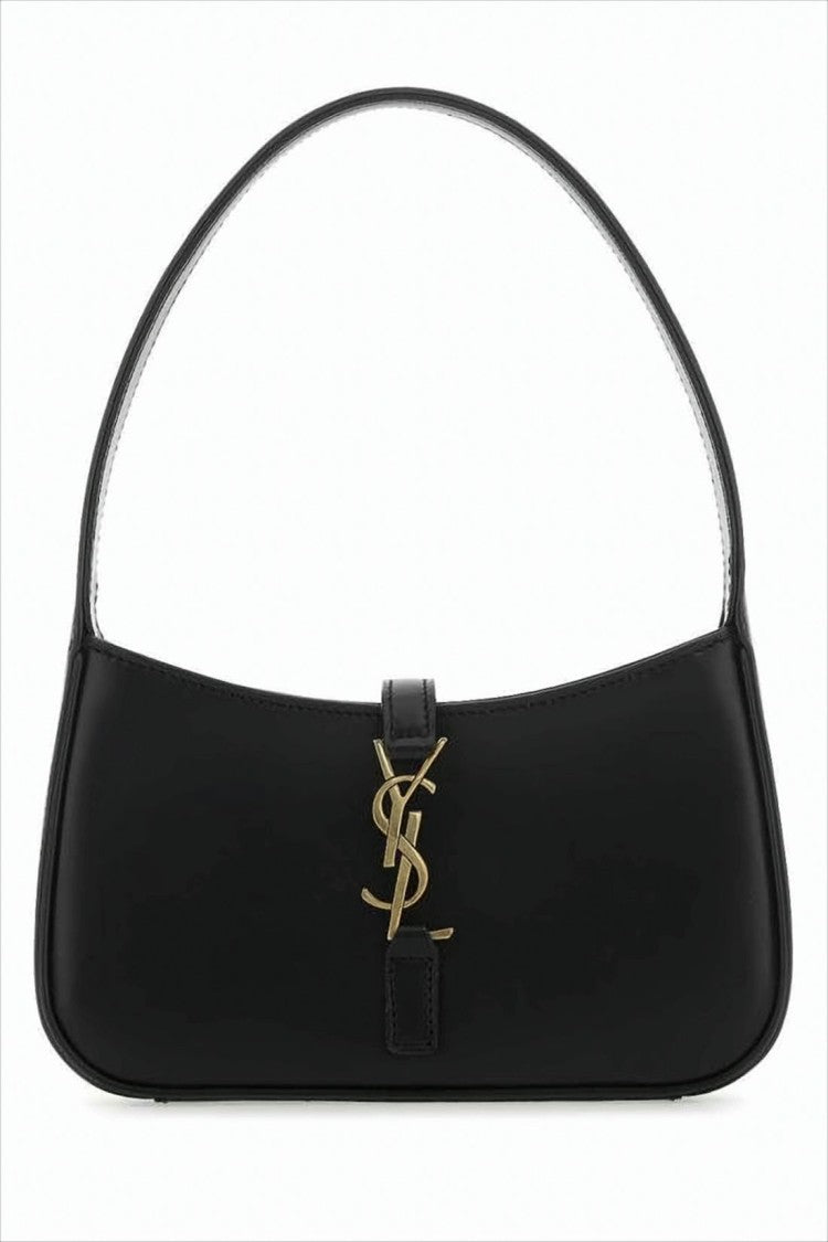 Saint Laurent Refined Black Leather Shoulder Bag