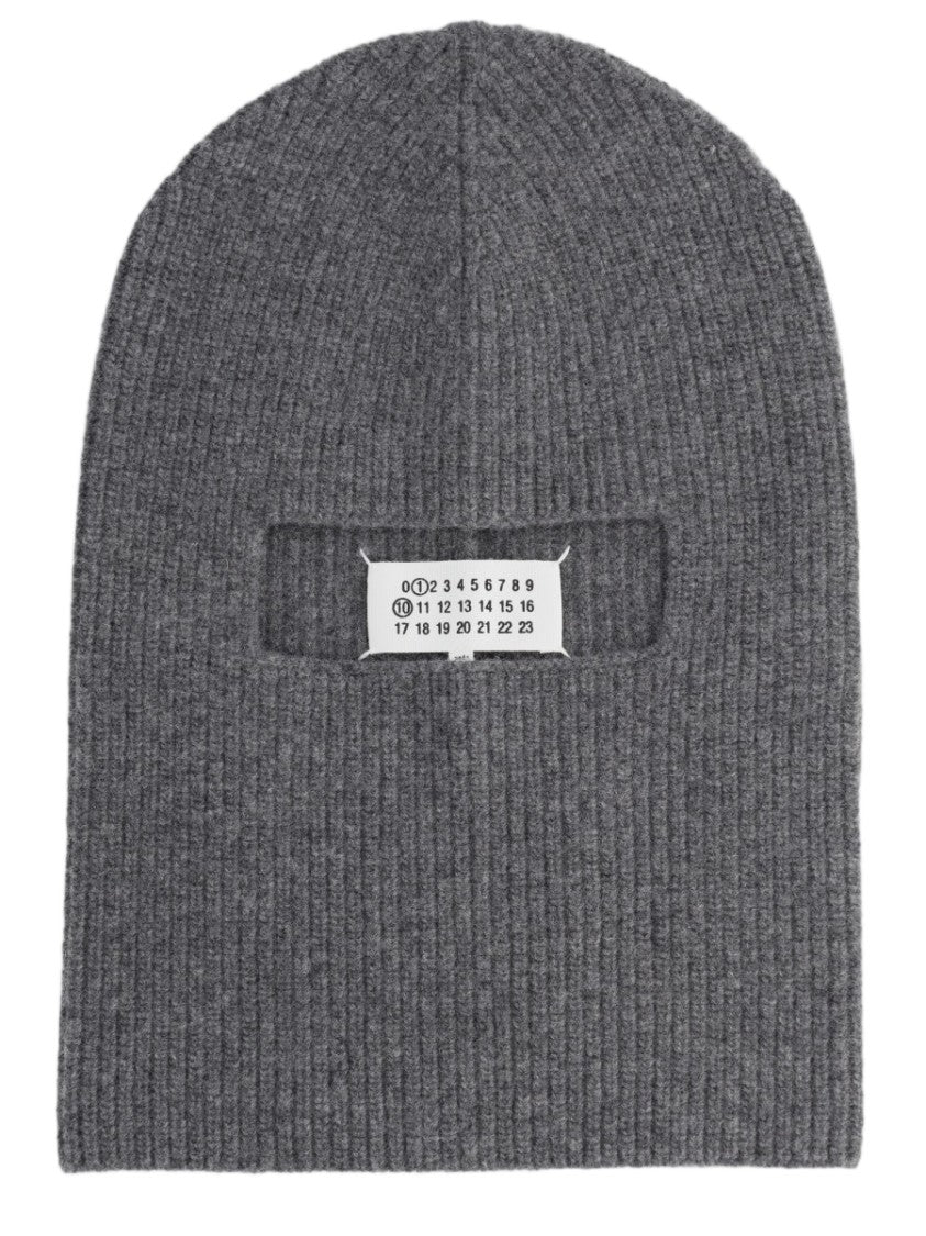Maison Margiela Medium Grey Ribbed Knit Virgin Wool Beanie
